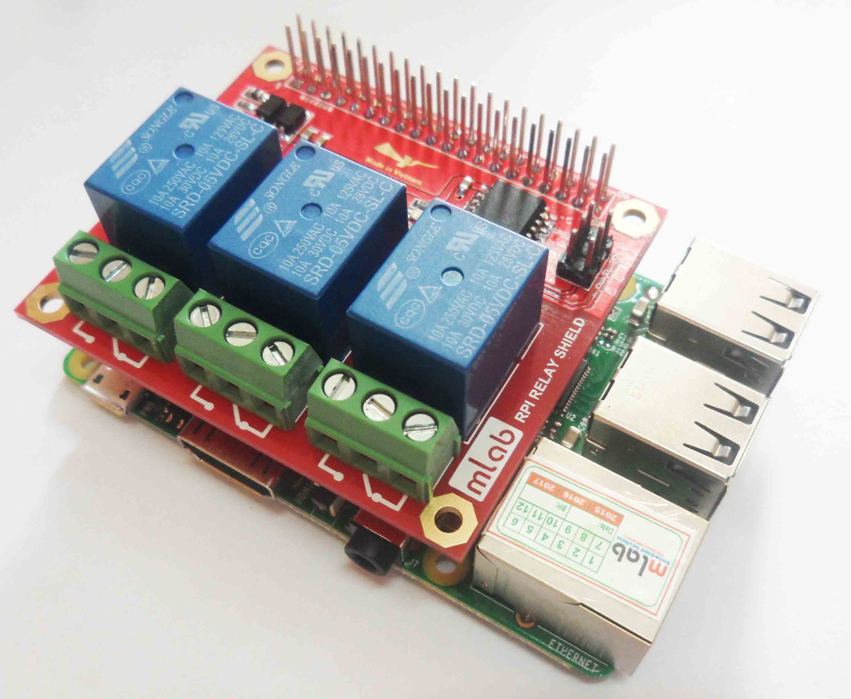 RPI RELAY SHIELD (module relay dùng cho Raspberry Pi)